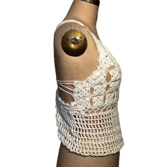 Vintage boho crochet knit tank top - Picture 3 of 11